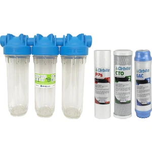 Atlas 10 Inç Dp Üçlü Trıo Housıng 1" Dolu Filtre Kabı