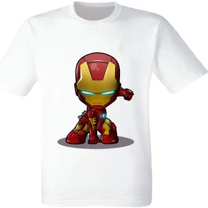 Yapo Ticaret Iron Man  Baskılı  Beyaz Tişört