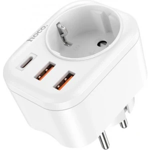 Polham 4000W Akım Korumalı 1x Type C, 2x USB Qc3.0, 1x 240V Priz Girişli Mega Hızlı Şarj Adaptörü