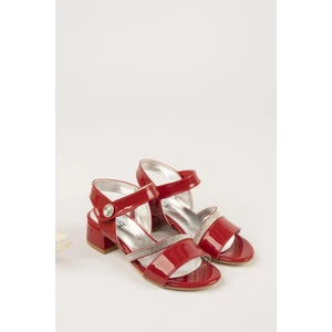 Kız Çocuk Taşlı Abiye Sandalet Rugan Malzemeden Şık ve Rahat 28-36 Numara