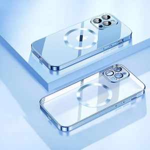 M.TK Moveteck Apple iPhone 13 Uyumlu Kılıf Kamera Korumalı Metalik Parlak Renkli Magsafe Wireless Şarj Case