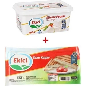 Taze Kaşar Peyniri 600 gr + Ekici Süzme Peynir 400 gr 2'li Lezzet Paketi