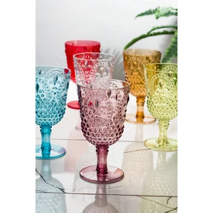 EW's Kitchenware Akrilik Renkli 6 Lı Ayaklı Bardak & Su Meşrubat Kadeh Kahve Yanı Bardağı 450 ml ( Cam Değildir )