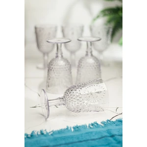 EW's Kitchenware Akrilik Şeffaf 6 Lı Ayaklı Bardak & Su Meşrubat Kadeh Kahve Yanı Bardağı 450 ml ( Cam Değildir )