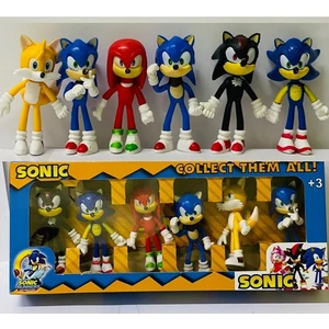 Kirpi Sonic Oyuncak Tails-Knuckles-Super Sonıc-Sonic 6'lı Figür Karakter Oyuncak Seti