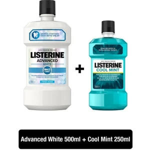 Advanced White Hafif Tat Alkolsüz Ağız Bakım Suyu 500 Ml + Cool Mint 250 Ml