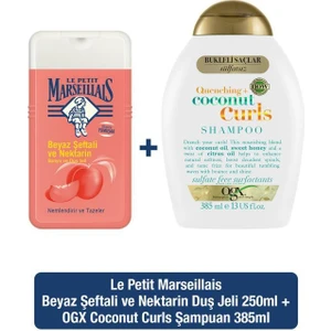 OGX Bukleli Saçlar Için Nemlendirici Coconut Curls Sülfatsız Şampuan 385+LPM Şeftali ve Nektarin Duş Jeli 250