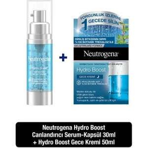 Hydro Boost Canlandırıcı Serum-Kapsül 30 ml + Neutrogena Hydro Boost Gece Kremi 50 ml