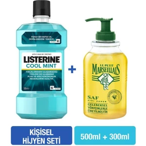 Listerine Cool Mint 500 ml + Le Petit Marseillais Zeytinyağı Sıvı Sabun 300 ml Hijyen Seti