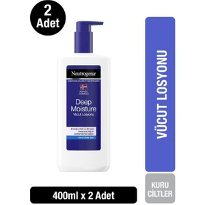 Deep Moisture Parfümlü Vücut Losyonu 400 ml x 2 Adet Kuru Ciltler için Derin Nemlendirme