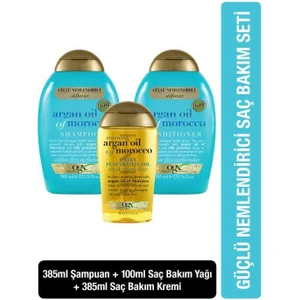 Argan Oil Of Morocco Sülfatsız Şampuan +  Sülfatsız Saç Bakım Kremi + Argan Oil Of Morocco Saç Bakım Yağı