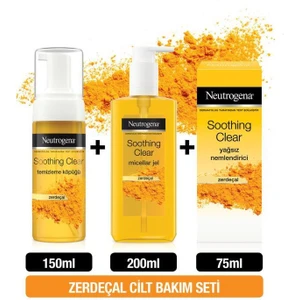 Soothing Clear Micellar Jel Temizleyici 200 ml + Köpük 150 ml + Yağsız Nemlendirici 75 ml
