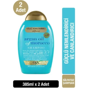 OGX Ekstra Güçlü Nemlendirici ve Canlandırıcı Argan Oil Of Morocco Sülfatsız Şampuan 385 ml x 2