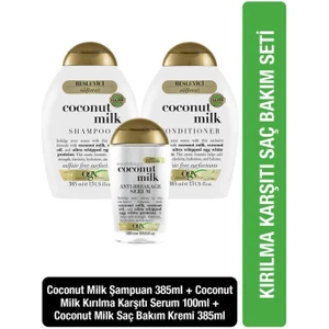 OGX Besleyici Coconut Milk Sülfatsız Şampuan ve Sülfatsız  Bakım Kremi 385ml+Serum 100ml