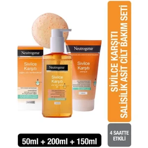Yüz Temizleme Jeli 200 Ml + Neutrogena Yüz Nemlendiricisi + Neutrogena Peeling Jel Hediyeli