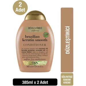 OGX Düzleştirici Brazilian Keratin Smooth Saç Bakım Kremi 385 ml x 2 Adet