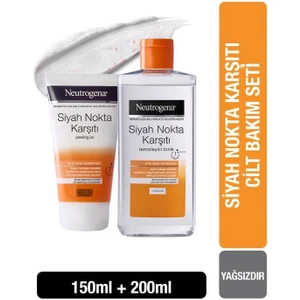 Siyah Nokta Karşıtı Cilt Bakım Seti - Peeling Jel 150 ml + Temizleyici Tonik 200 ml