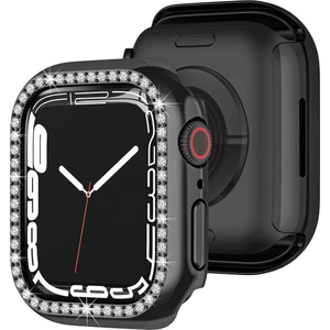 Apple Watch 5 6 40MM Uyumlu Tek Sıra Parlak Taşlı Rubber Kasa Kapak