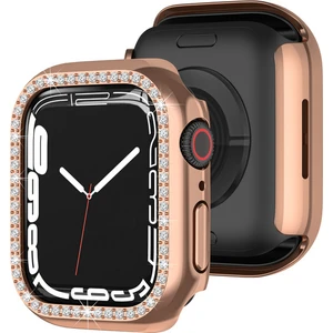 Apple Watch 5 6 40MM Uyumlu Tek Sıra Parlak Taşlı Rubber Kasa Kapak