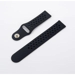 Amazfit Bip U - Bip U Pro Için Delikli Silikon Kordon Kayış Füme Siyah
