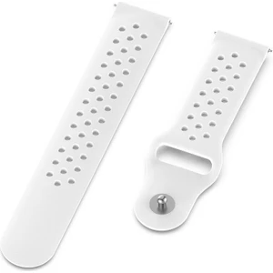 Amazfit Bip U - Bip U Pro Için Delikli Silikon Kordon Beyaz