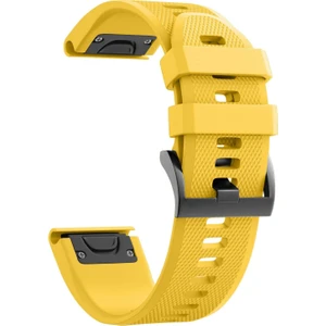 Garmin Fenix 5s - 5s Plus - 5s Sapphire Için Quick Fit Özellikli Silikon Kordon Sarı