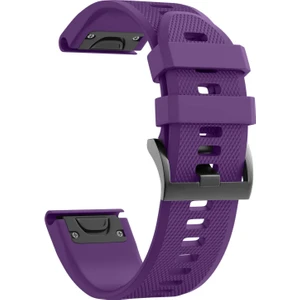 Garmin Fenix 5x - 5x Plus - 5x Sapphire Için Quick Fit Özellikli Silikon Kordon Mor