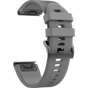 Garmin Fenix 5x - 5x Plus - 5x Sapphire Için Quick Fit Özellikli Silikon Kordon Gri