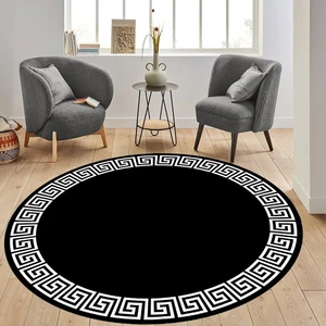 Rovigo Home Dijital Baskı Yıkanabilir Kaymaz Taban Yuvarlak Salon Halısı RVG7302-HS417