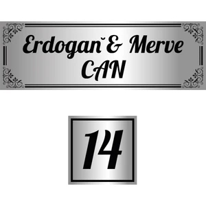 Tasarı Marketi Metal 2'li Set Kapı Isimliği Kapı Numarası