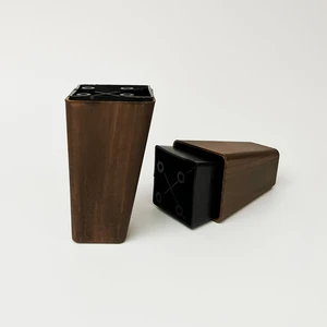 Atlas Shop Plastik Köşeli Konik Mobilya & Koltuk Ayağı 12 cm Ceviz (4 Adet)