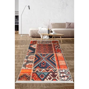 Diji Dekor K1300 Patchwork Saçaklı Dijital Halı Kaymaz Yıkanabilir Oda Mutfak Koridor Salon Halısı