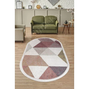 Diji Dekor K1270 Multi Saçaklı Dijital Oval Halı Kaymaz Yıkanabilir Oda Mutfak Antre Salon Halısı