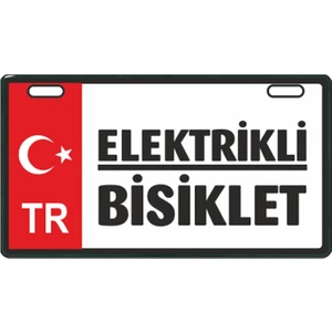 Kırmızı Elektrikli Bisiklet E-Bike Plakalık