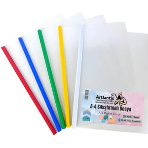 A-4 5'li Yandan Sürgülü Sıkıştırmalı Dosya 1 Paket Artlantis A4 5 Renk Sıkıştırmalı Dosya 1 Paket