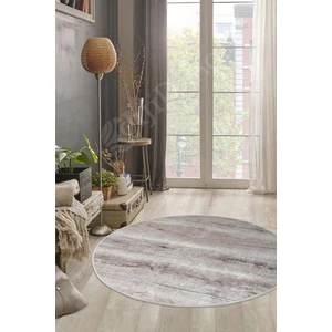 Diji Dekor KY7055 Vizon Saçaksız Dijital Yuvarlak Halı Kaymaz Yıkanabilir Mutfak Antre Salon Halısı