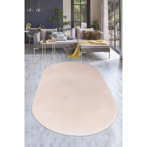 Diji Dekor Pembe Oval Post Dokuma Halı Peluş Yumuşacık Antibakteriyel Çocuk Mutfak Salon Halısı