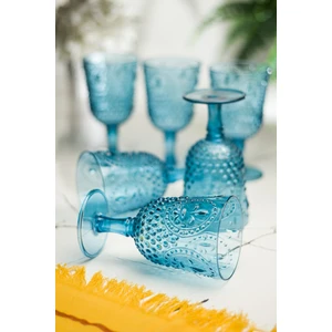 EW's Kitchenware Akrilik Aqumarin 6 Lı Ayaklı Bardak & Su Meşrubat Kadeh Kahve Yanı Bardağı 450 ml ( Cam Değildir )