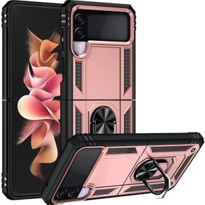 Samsung Galaxy Z Flip 4  Metal Halka Zırh Düşmeye Karşı Koruma Cep Telefonu Kılıfı Kapağı (Yurt Dışından)