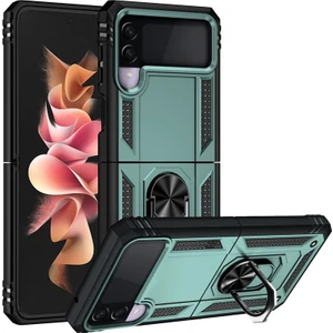 Samsung Galaxy Z Flip 4  Metal Halka Zırh Düşmeye Karşı Koruma Cep Telefonu Kılıfı Kapağı (Yurt Dışından)