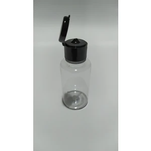 50 ml Siyah Fliptop (Açmalı) Kapaklı Likit Dezenfektan Kolonya Pet  Şişesi  10'lu