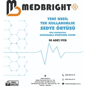 Med Bright 300 Adet Medbrıght 80x240 Lastikli Tek Kullanımlık Sedye Örtüsü