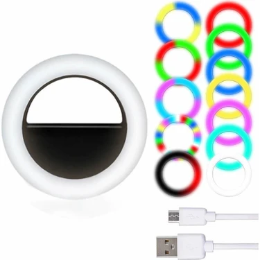 Microcase Rgb Selfie LED Mandallı Ring Halka Flash Işık Light