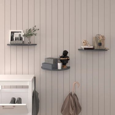 Asra Trend Modern 3'lü Uçan Raf Çok Amaçlı Duvar Rafı Organizer %100 MDF Kitaplık Mutfak Banyo Rafı