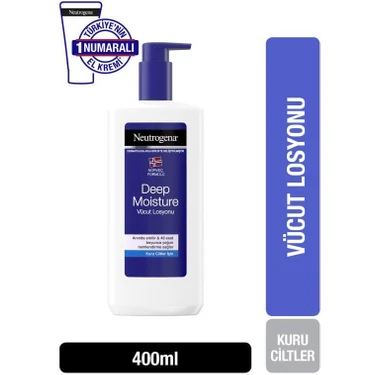 Neutrogena Deep Moisture 400 ml Parfümlü Vücut Losyonu Kuru Ciltler İçin Yoğun