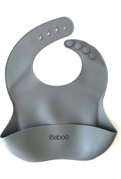 Baboo Silikon Mama Önlüğü - Gri