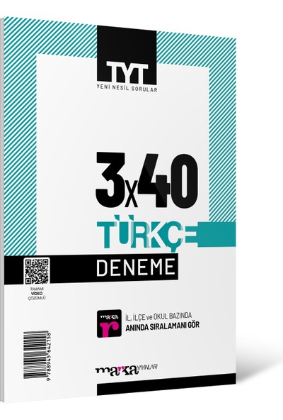 Marka Yayınları TYT 2023 Türkçe 3×40 Deneme