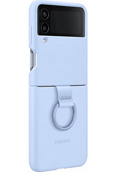Samsung Galaxy Z Flip 4 Yüzüklü Silikon Kılıf - Mavi - EF-PF721TLEGWW