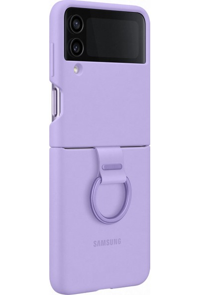 Samsung Galaxy Z Flip 4 Yüzüklü Silikon Kılıf - Lavanta - EF-PF721TVEGWW