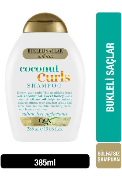 OGX Bukleli Saçlar için Nemlendirici Coconut Curls Şampuan 385 ml